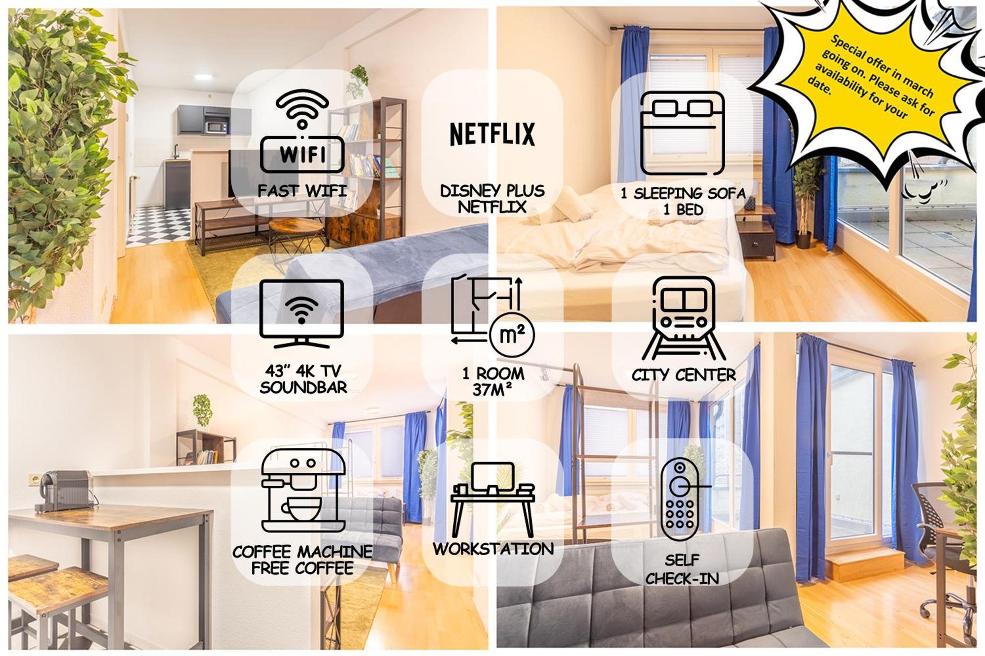 Balkon, 4K Tv, Kaffee, Netflix Διαμέρισμα Bad Dürrenberg Εξωτερικό φωτογραφία